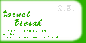 kornel bicsak business card