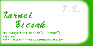 kornel bicsak business card